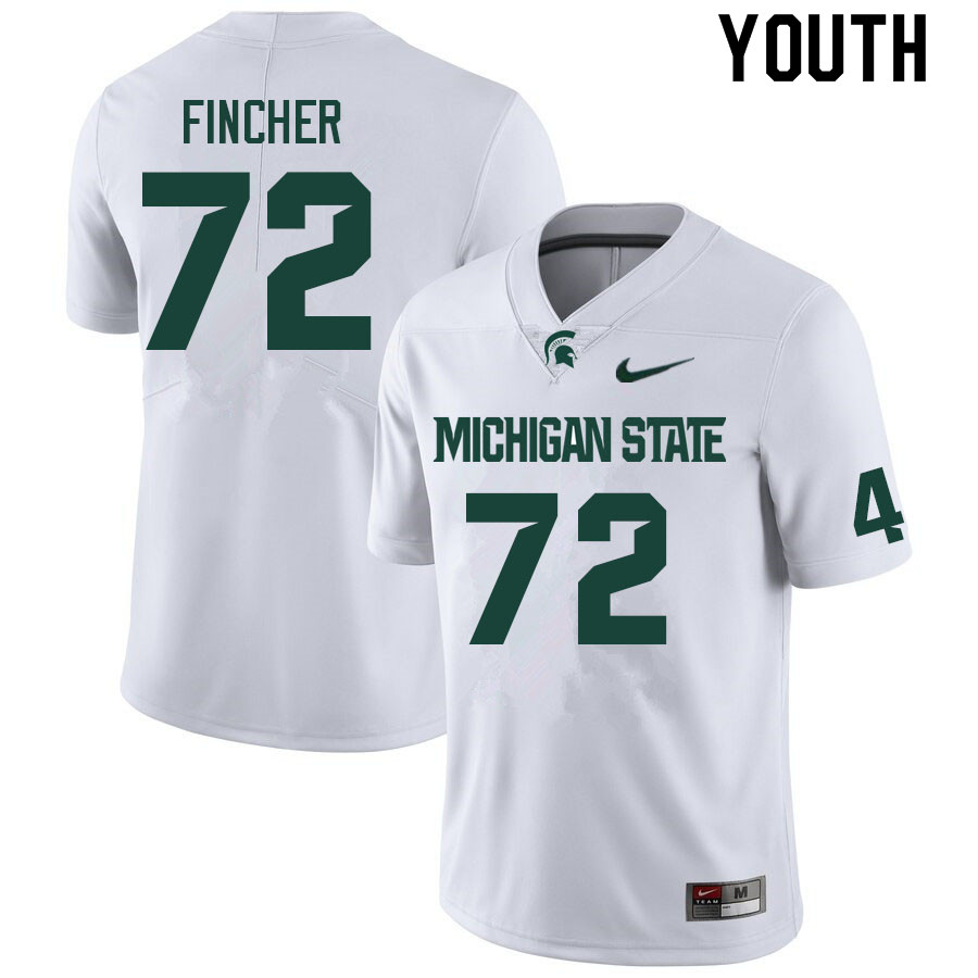 Youth #72 Dallas Fincher Michigan State Spartans College Football Jerseys Sale-White